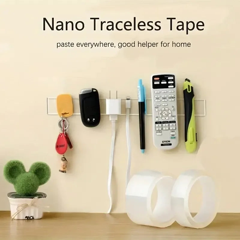 Nano Double Sided Tape Heavy Duty Transparent Adhesive Strips Strong Sticky Multipurpose Reusable Waterproof Mounting Tape