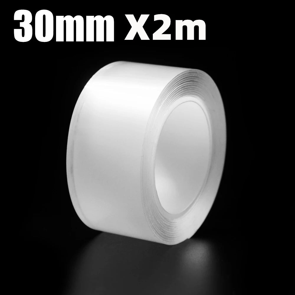 Nano Double Sided Tape Heavy Duty Transparent Adhesive Strips Strong Sticky Multipurpose Reusable Waterproof Mounting Tape