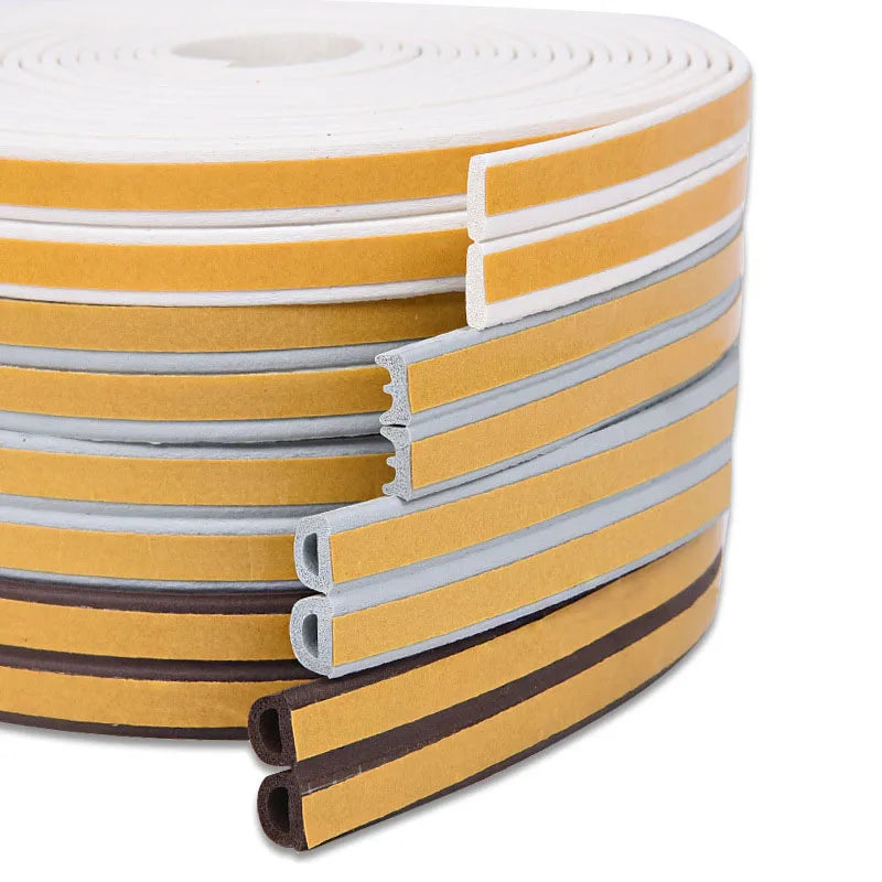 5Meters DIPE Self-Adhesive Door And Window Sealing Strip Glass Window Anti-Collision Rubber Strip Foam Sound Insulation Strip
